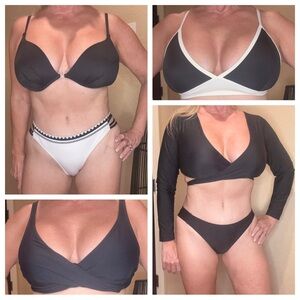 6 Black and White Bikini mix & match pieces